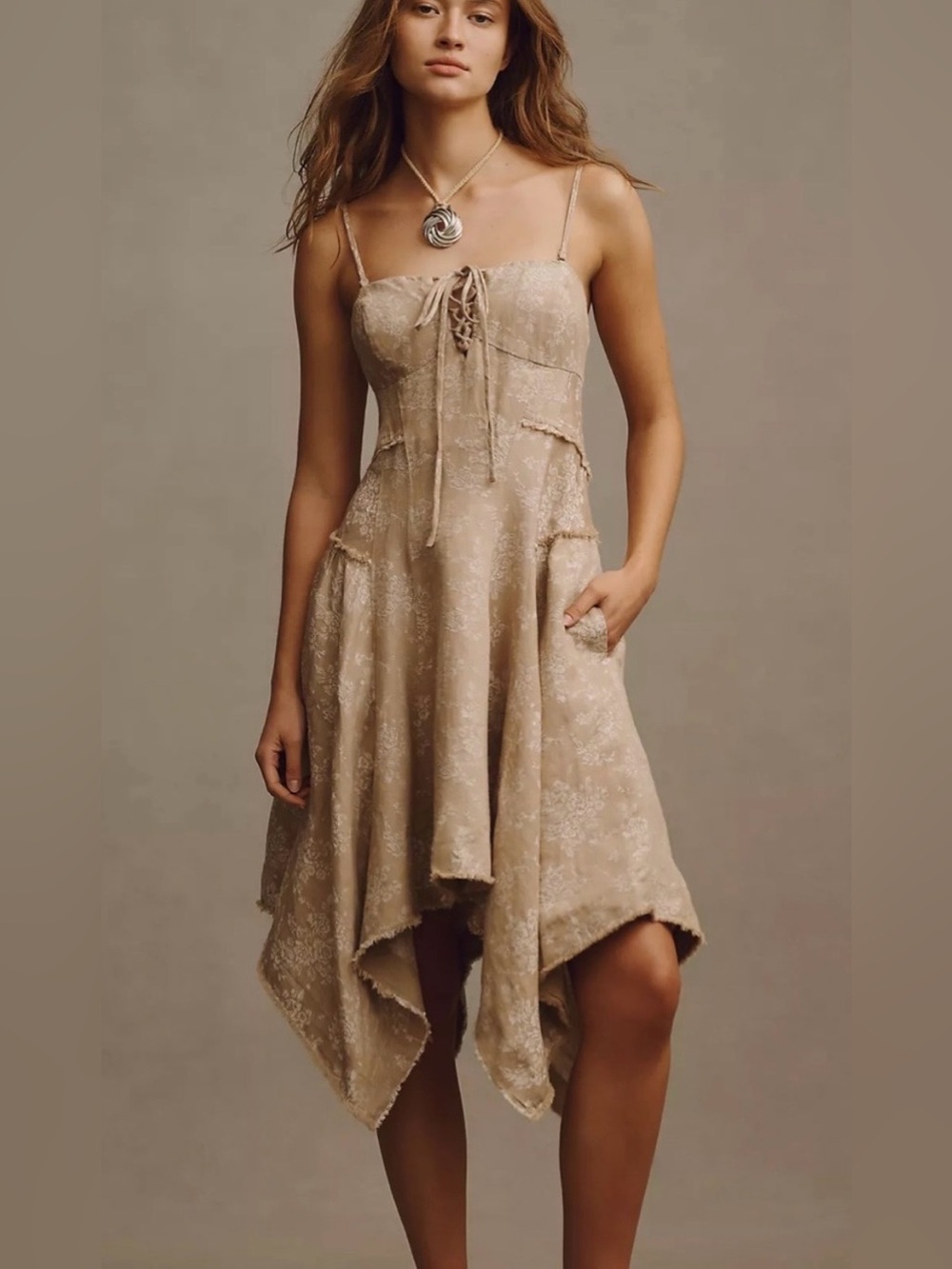 Anthropologie Corset Seamed Asymmetrical Hem Dress with Nuuly Tags